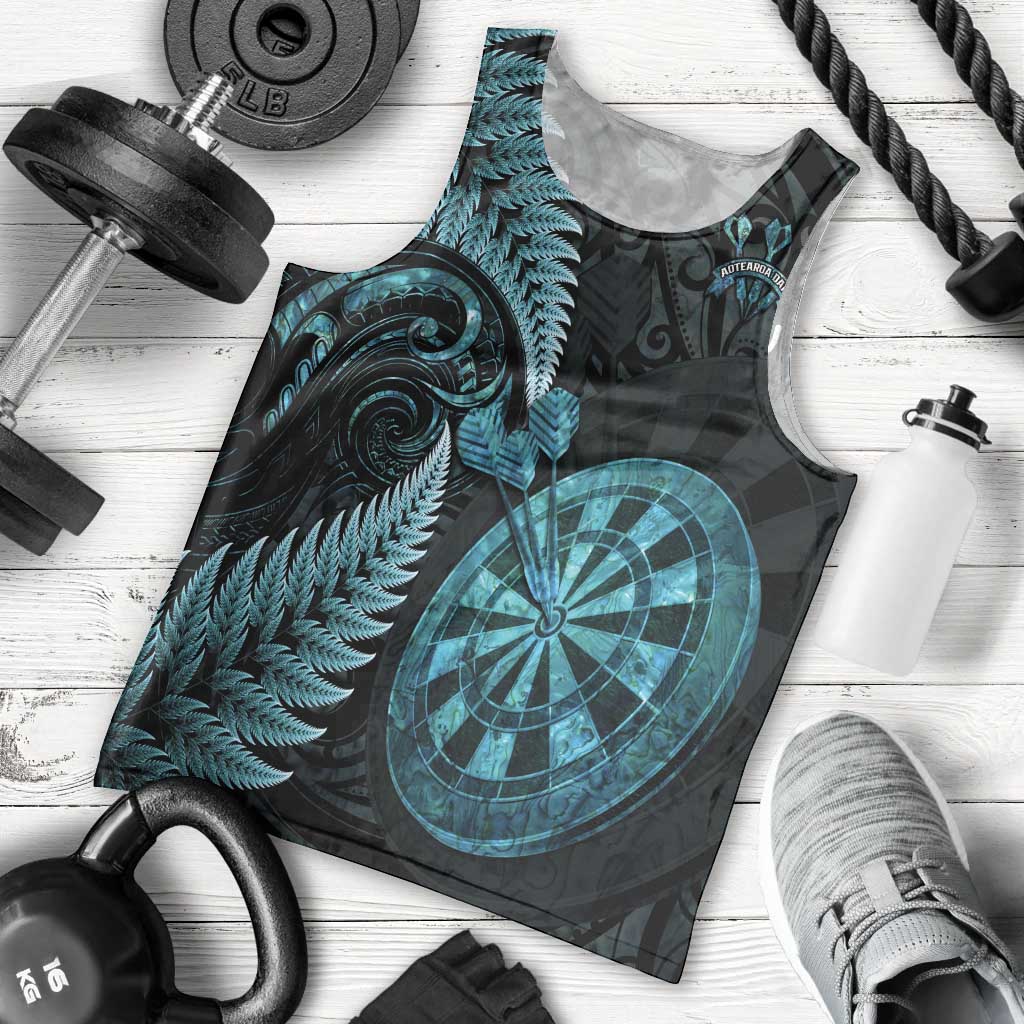 Personalised New Zealand Darts Men Tank Top Happiness Is A Tight Threesome Maori Paua Shell