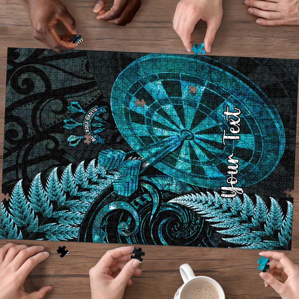 Personalised New Zealand Darts Puzzle Happiness Is A Tight Threesome Maori Paua Shell - Polynesian Pride