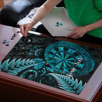 Personalised New Zealand Darts Puzzle Happiness Is A Tight Threesome Maori Paua Shell - Polynesian Pride