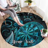 Personalised New Zealand Darts Round Carpet Happiness Is A Tight Threesome Maori Paua Shell