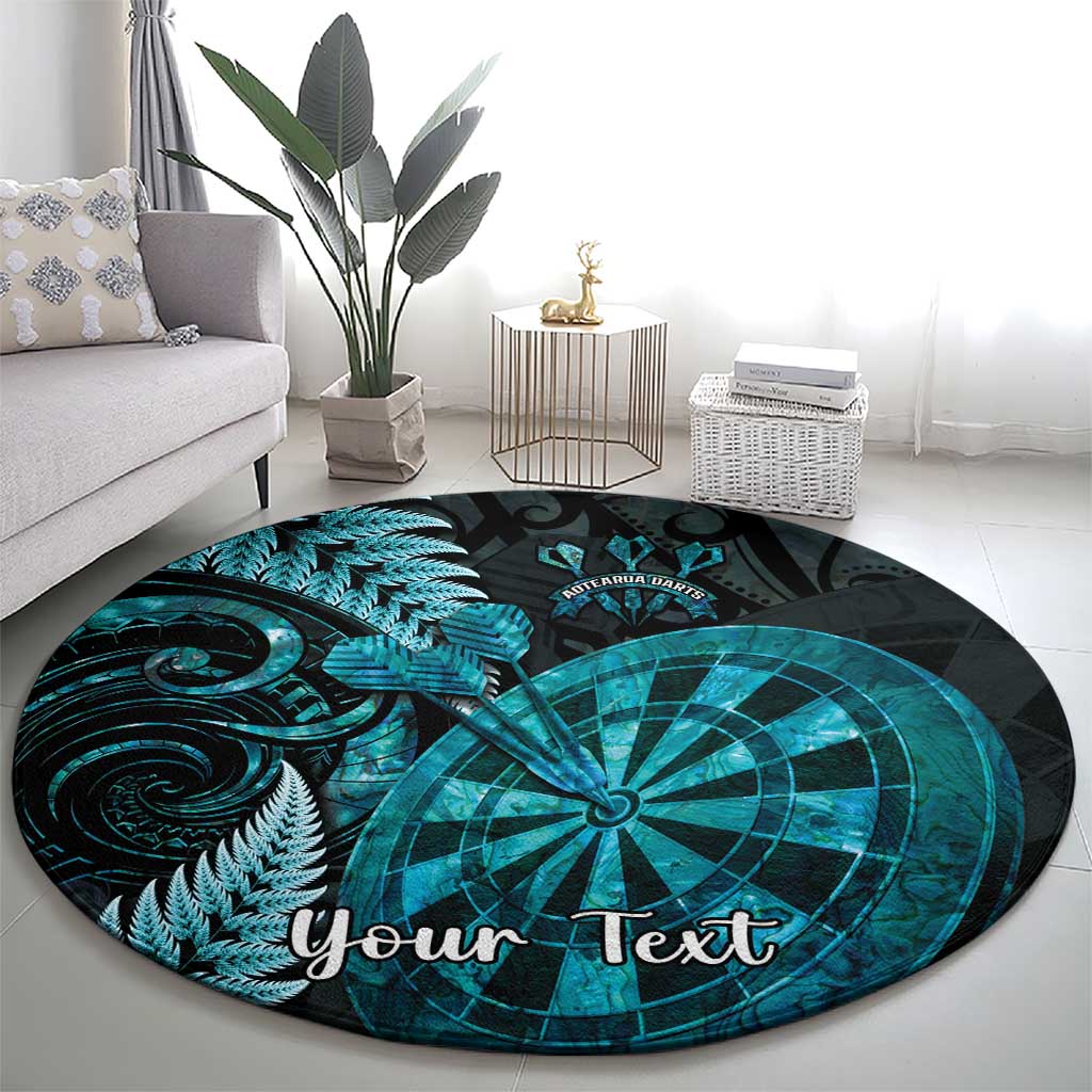 Personalised New Zealand Darts Round Carpet Happiness Is A Tight Threesome Maori Paua Shell
