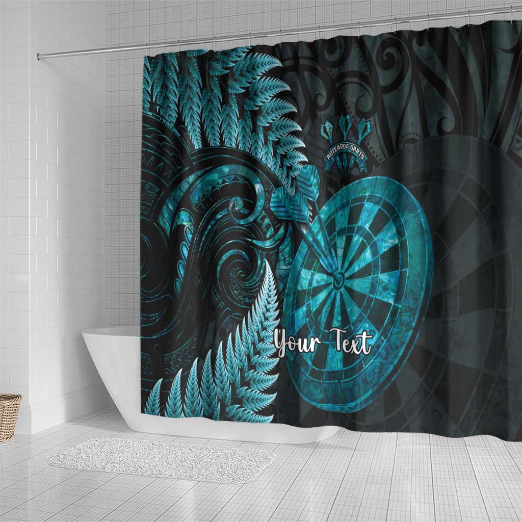 Personalised New Zealand Darts Shower Curtain Happiness Is A Tight Threesome Maori Paua Shell