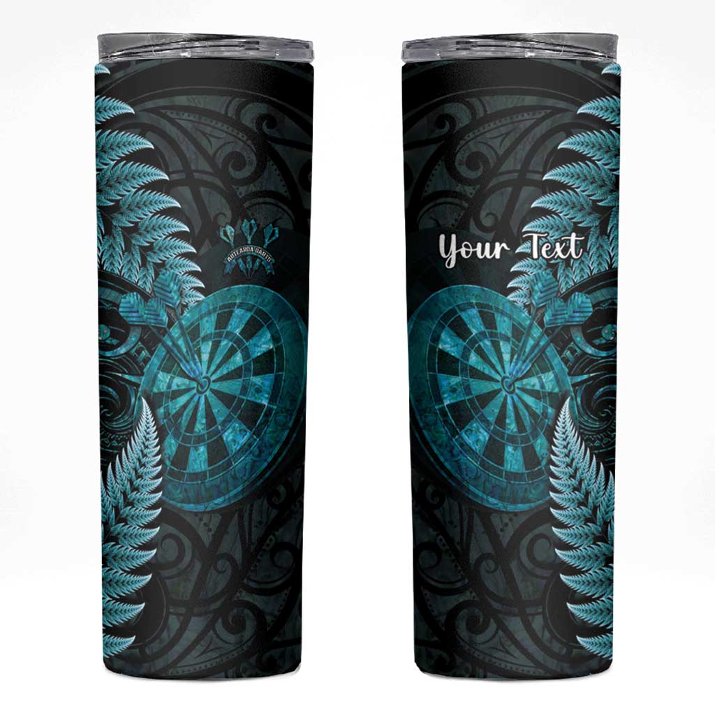 Personalised New Zealand Darts Skinny Tumbler Happiness Is A Tight Threesome Maori Paua Shell