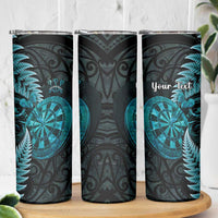 Personalised New Zealand Darts Skinny Tumbler Happiness Is A Tight Threesome Maori Paua Shell