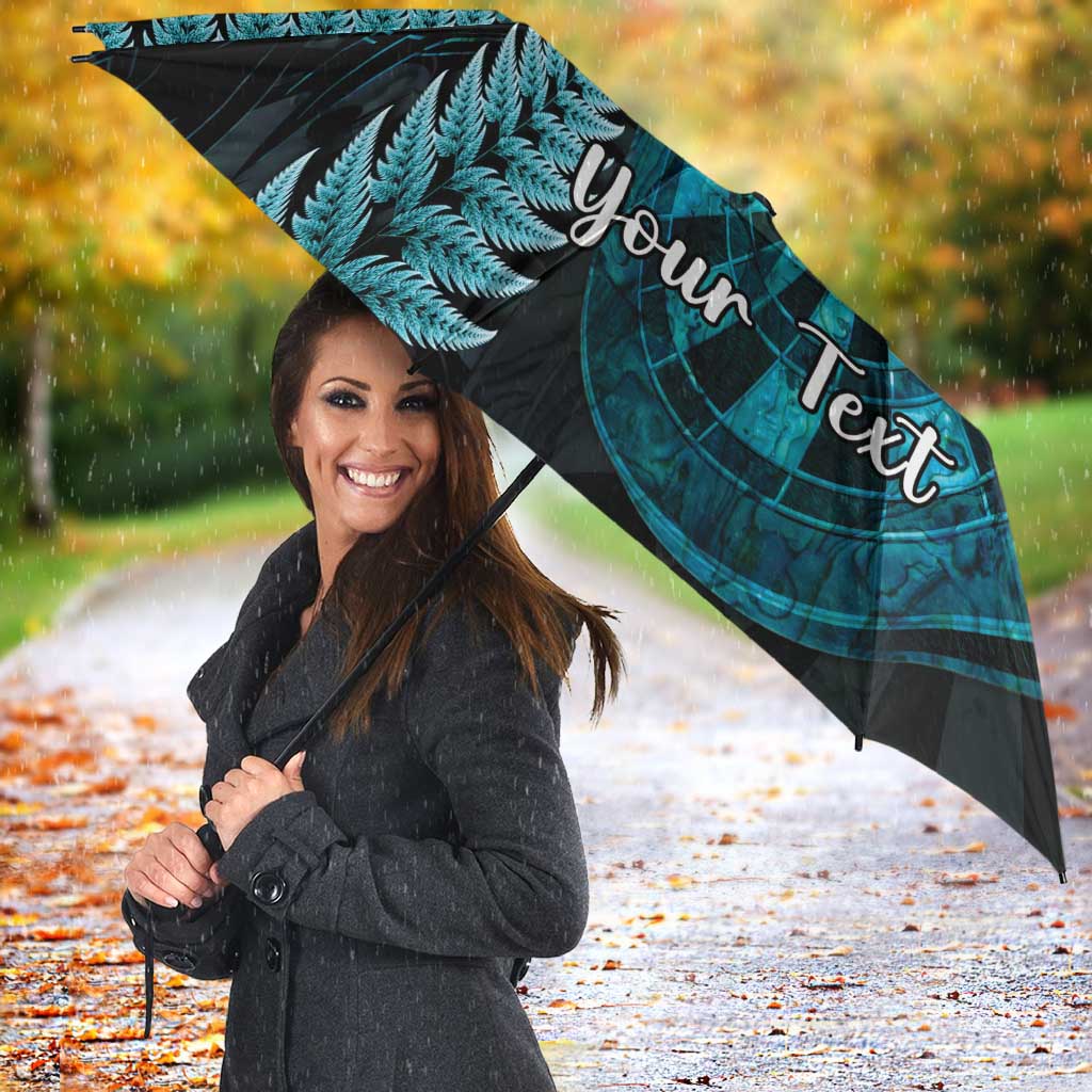 Personalised New Zealand Darts Umbrella Happiness Is A Tight Threesome Maori Paua Shell - Polynesian Pride