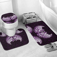 New Zealand Ta Moko Bathroom Set Aotearoa Maori Chest Tattoo Purple
