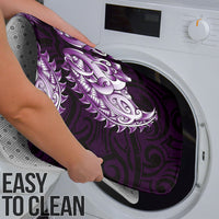 New Zealand Ta Moko Bathroom Set Aotearoa Maori Chest Tattoo Purple