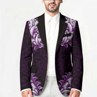 New Zealand Ta Moko Blazer Aotearoa Maori Chest Tattoo Purple