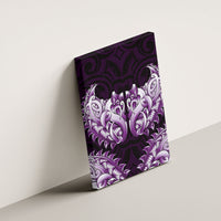 New Zealand Ta Moko Canvas Wall Art Aotearoa Maori Chest Tattoo Purple