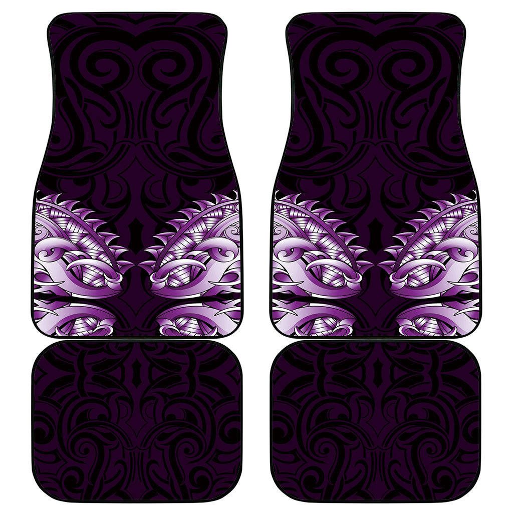 New Zealand Ta Moko Car Mats Aotearoa Maori Chest Tattoo Purple