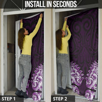 New Zealand Ta Moko Door Cover Aotearoa Maori Chest Tattoo Purple