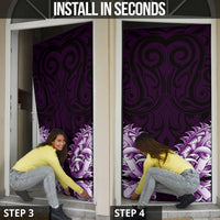 New Zealand Ta Moko Door Cover Aotearoa Maori Chest Tattoo Purple