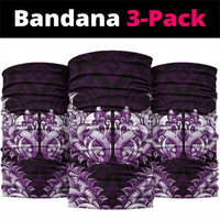 New Zealand Ta Moko Neck Gaiter Aotearoa Maori Chest Tattoo Purple