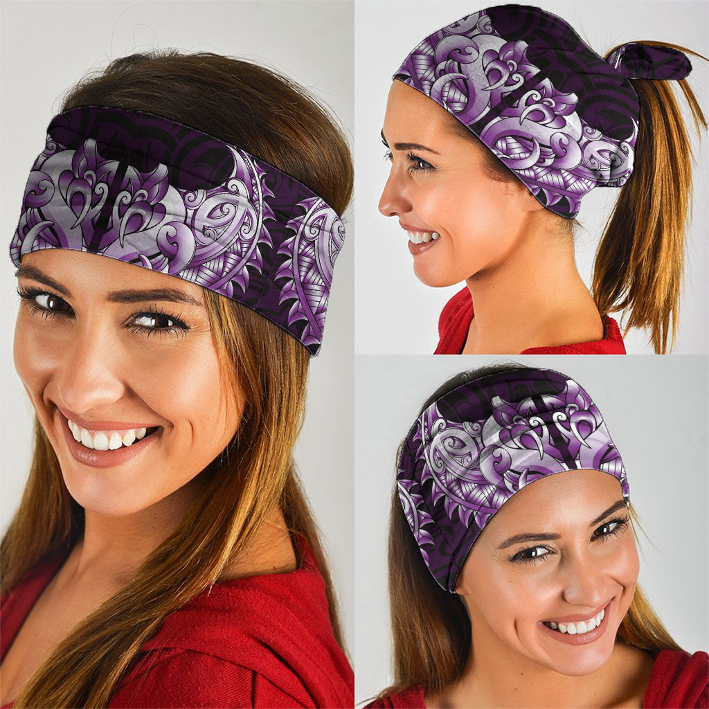 New Zealand Ta Moko Neck Gaiter Aotearoa Maori Chest Tattoo Purple