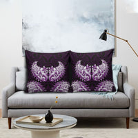 New Zealand Ta Moko Pillow Cover Aotearoa Maori Chest Tattoo Purple