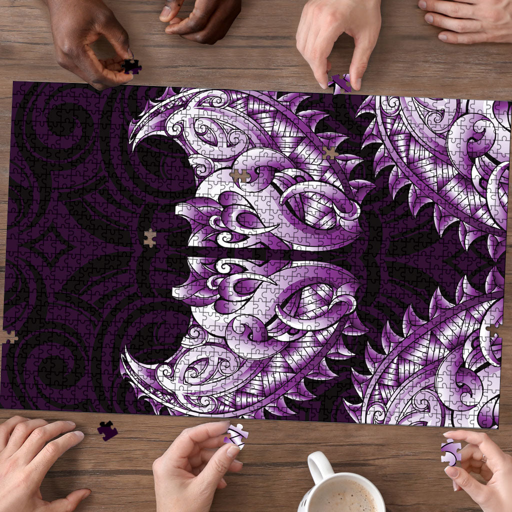 New Zealand Ta Moko Puzzle Aotearoa Maori Chest Tattoo Purple