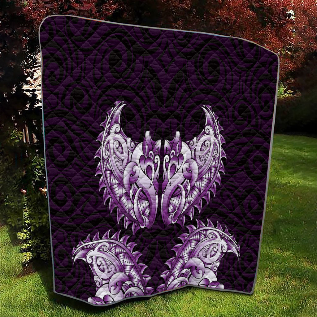 New Zealand Ta Moko Quilt Aotearoa Maori Chest Tattoo Purple