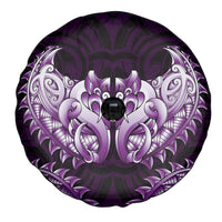 New Zealand Ta Moko Spare Tire Cover Aotearoa Maori Chest Tattoo Purple