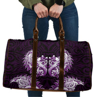 New Zealand Ta Moko Travel Bag Aotearoa Maori Chest Tattoo Purple