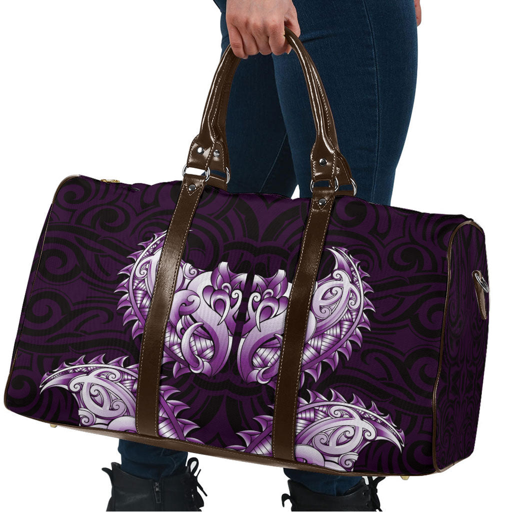 New Zealand Ta Moko Travel Bag Aotearoa Maori Chest Tattoo Purple