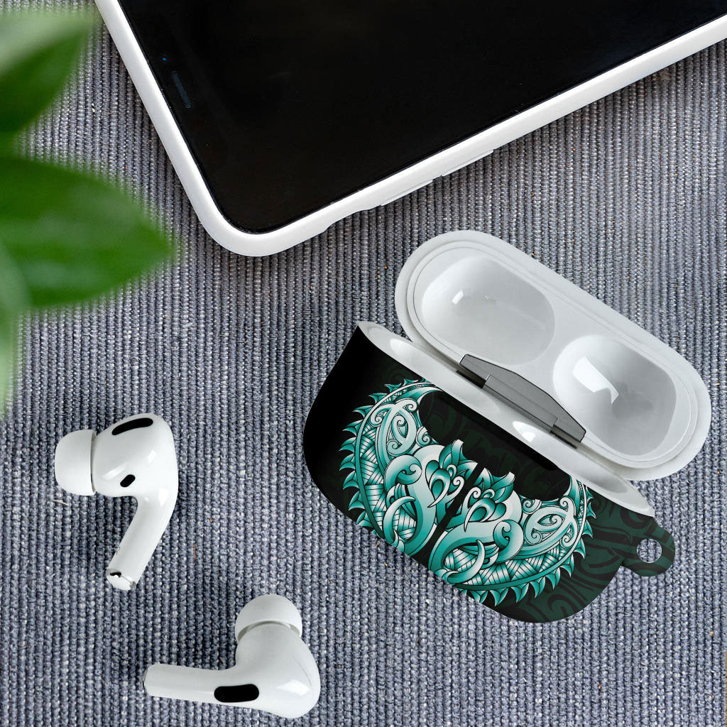 New Zealand Ta Moko AirPods Case Aotearoa Maori Chest Tattoo Turquoise