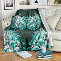 New Zealand Ta Moko Blanket Aotearoa Maori Chest Tattoo Turquoise
