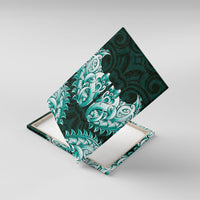 New Zealand Ta Moko Canvas Wall Art Aotearoa Maori Chest Tattoo Turquoise