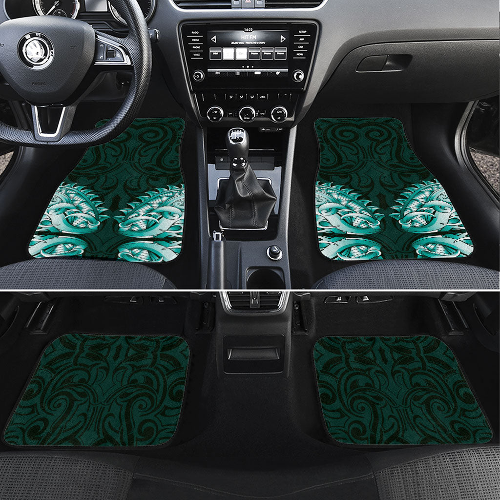 New Zealand Ta Moko Car Mats Aotearoa Maori Chest Tattoo Turquoise