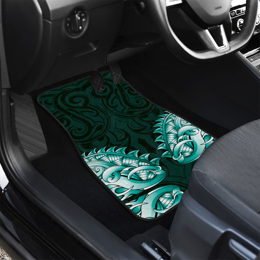 New Zealand Ta Moko Car Mats Aotearoa Maori Chest Tattoo Turquoise
