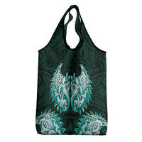 New Zealand Ta Moko Grocery Bag Aotearoa Maori Chest Tattoo Turquoise