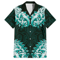 New Zealand Ta Moko Hawaiian Shirt Aotearoa Maori Chest Tattoo Turquoise