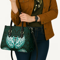 New Zealand Ta Moko Leather Bag Aotearoa Maori Chest Tattoo Turquoise