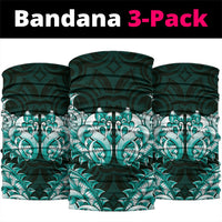 New Zealand Ta Moko Neck Gaiter Aotearoa Maori Chest Tattoo Turquoise