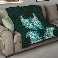 New Zealand Ta Moko Quilt Aotearoa Maori Chest Tattoo Turquoise