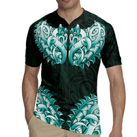 New Zealand Ta Moko Rugby Jersey Aotearoa Maori Chest Tattoo Turquoise