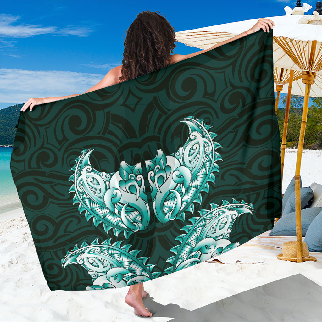 New Zealand Ta Moko Sarong Aotearoa Maori Chest Tattoo Turquoise
