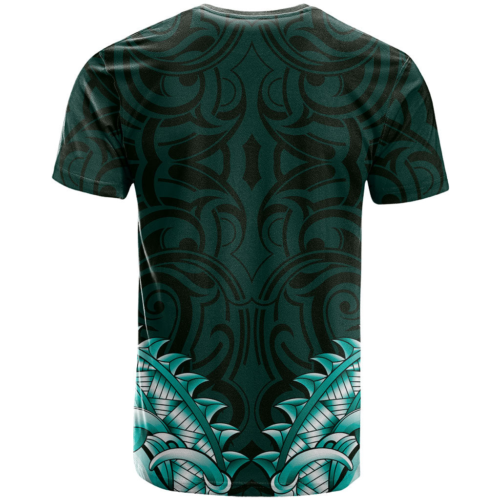 New Zealand Ta Moko T Shirt Aotearoa Maori Chest Tattoo Turquoise