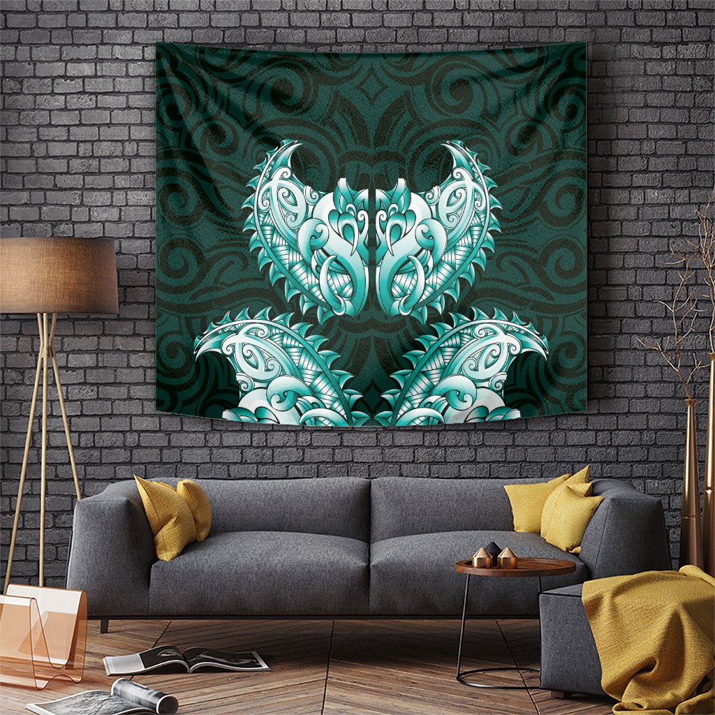 New Zealand Ta Moko Tapestry Aotearoa Maori Chest Tattoo Turquoise