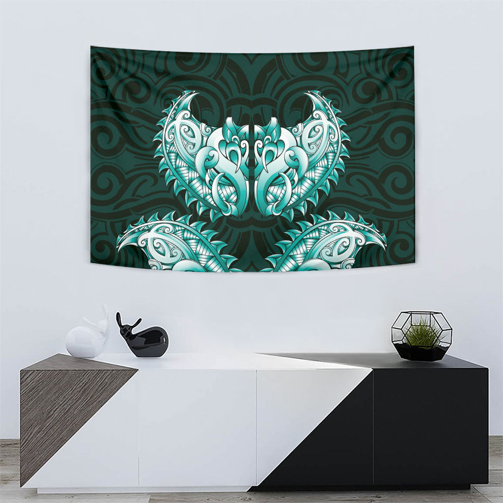 New Zealand Ta Moko Tapestry Aotearoa Maori Chest Tattoo Turquoise