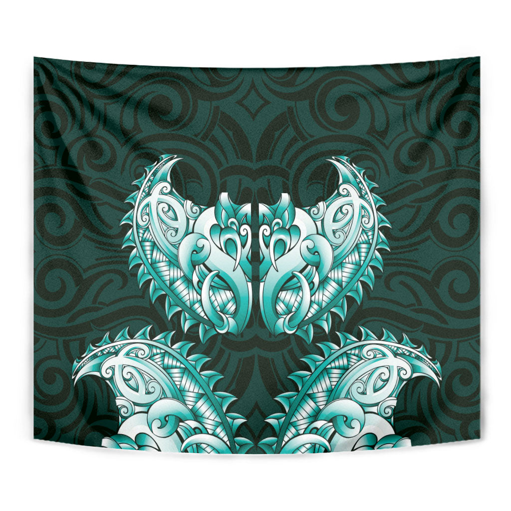 New Zealand Ta Moko Tapestry Aotearoa Maori Chest Tattoo Turquoise