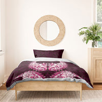 New Zealand Ta Moko Bedding Set Aotearoa Maori Chest Tattoo Pink