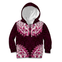New Zealand Ta Moko Kid Hoodie Aotearoa Maori Chest Tattoo Pink