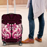 New Zealand Ta Moko Luggage Cover Aotearoa Maori Chest Tattoo Pink