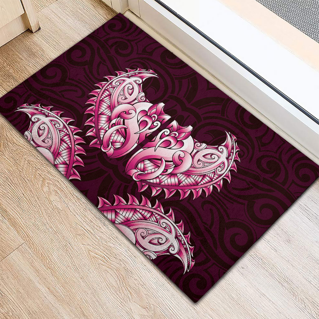 New Zealand Ta Moko Rubber Doormat Aotearoa Maori Chest Tattoo Pink