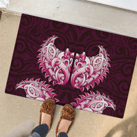 New Zealand Ta Moko Rubber Doormat Aotearoa Maori Chest Tattoo Pink