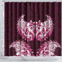 New Zealand Ta Moko Shower Curtain Aotearoa Maori Chest Tattoo Pink