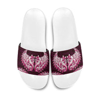 New Zealand Ta Moko Slide Sandals Aotearoa Maori Chest Tattoo Pink