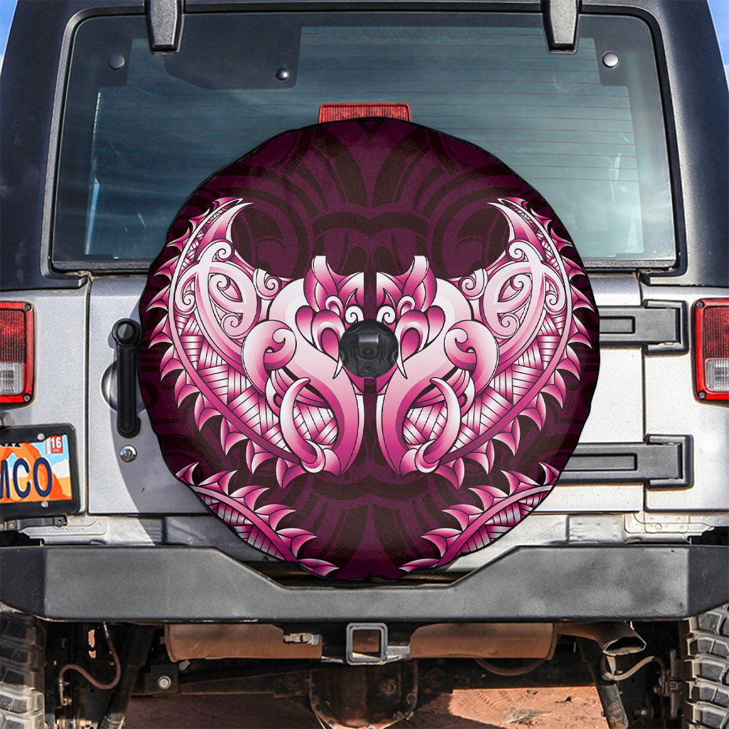 New Zealand Ta Moko Spare Tire Cover Aotearoa Maori Chest Tattoo Pink