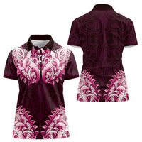 New Zealand Ta Moko Women Polo Shirt Aotearoa Maori Chest Tattoo Pink