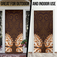 New Zealand Ta Moko Door Cover Aotearoa Maori Chest Tattoo Orange